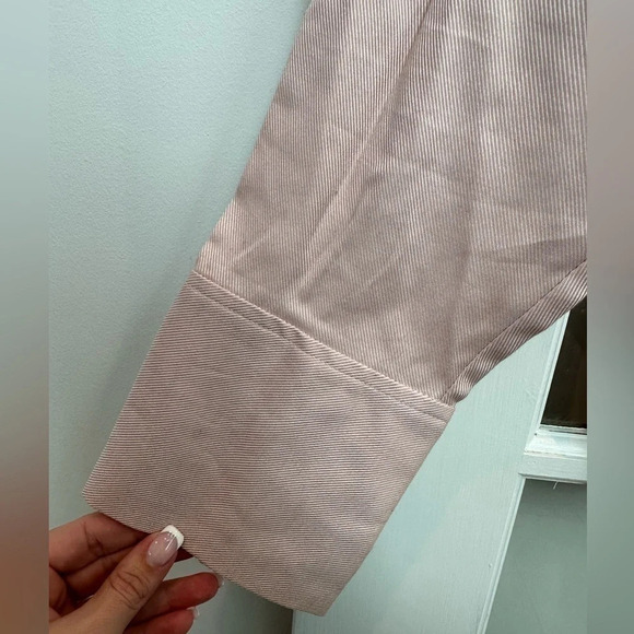 Ann Taylor Smokey Blush Pink Long Sleeve Button Down V-Neck Blouse Plus Size 16 - Picture 4 of 7